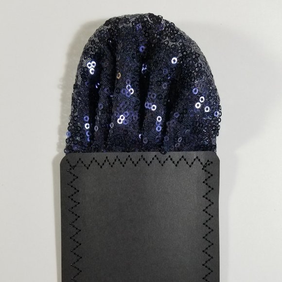 NEW Men's Sequin Pre-Folded Pocket Square Insert - Navy Blue - Picture 6 of 7